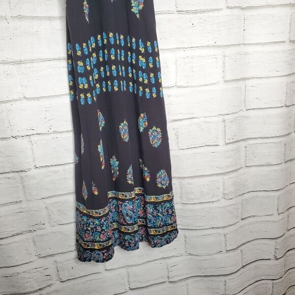 Band of gypsies floral spaghetti strap maxi dress xs black - Picture 7 of 14